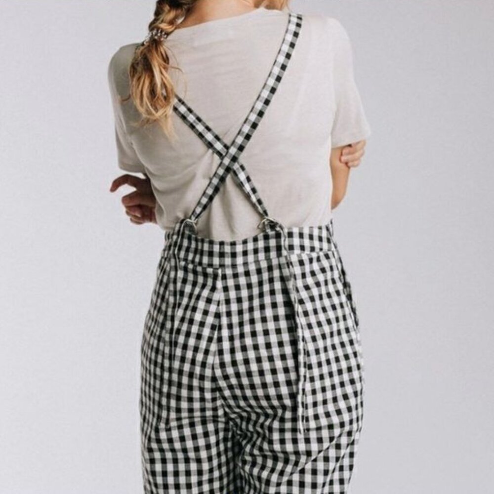 Mod Ref Gingham Overalls Size Medium - image 2